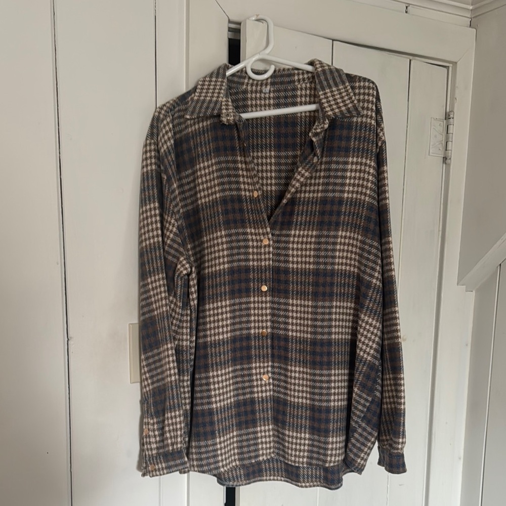 Plaid Button-Up Shirt